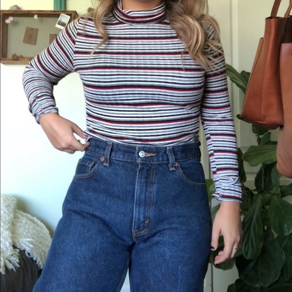 Forever 21 Striped Turtle Neck